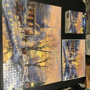 Thomas Kinkade Holiday Sleigh Ride Jigsaw Puzzle